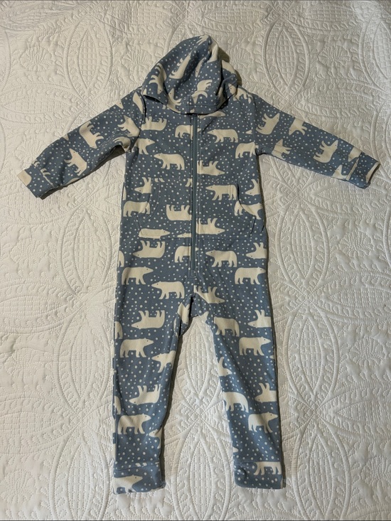 Hanna Andersson Other - Hanna Andersson Blue Hooded Polar Bear Print One-Piece kids size: S